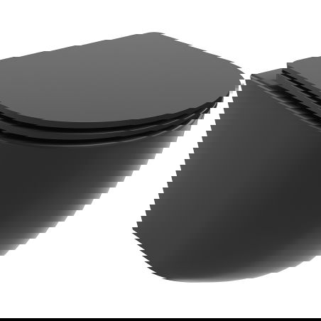 Mexen Lena wc-kom met Rimless Tornado en slanke, zacht sluitende duroplast zitting, zwart mat - 30221085T