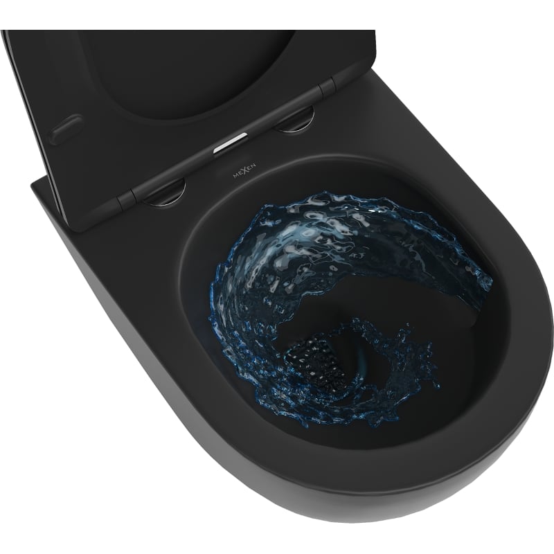 Mexen Lena rimless Tornado toilet bowl with slim soft-close seat, duroplast, black matte - 30221085T