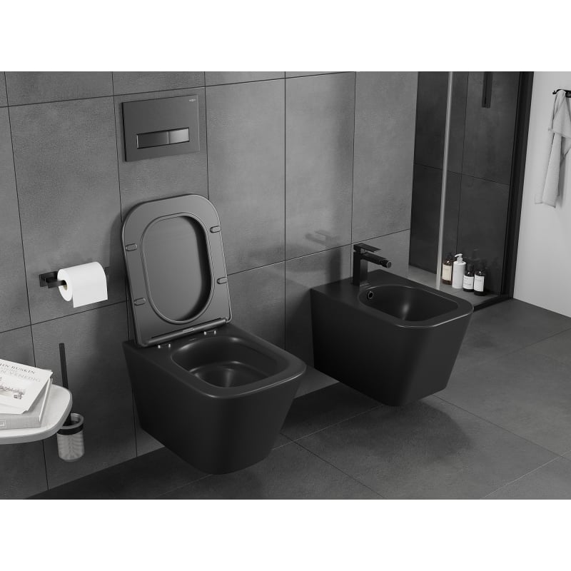 Mexen Teo Rimless Tornado Toilet Bowl, matte black - 3385XX85T