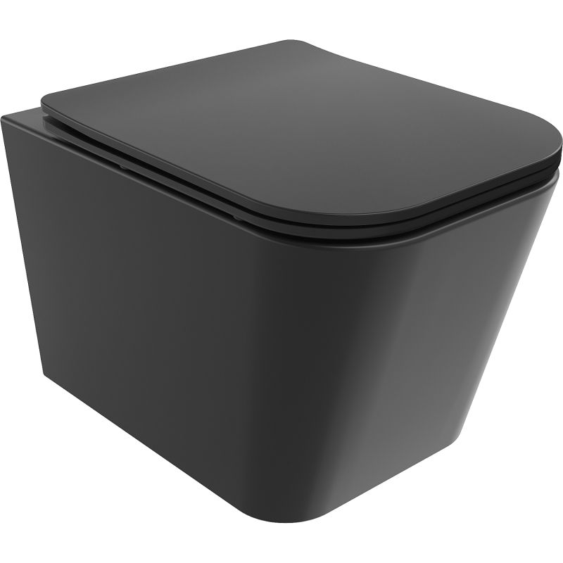 Mexen Teo WC-Schüssel Rimless Tornado mit Soft-Close Slim Sitz, Duroplast, Schwarz Matt - 30850685T
