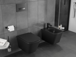 Mexen Teo WC školjka bez ruba s daskom za usporeno spuštanje slim, duroplast, crna mat - 30850685T