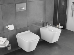 Mexen Teo WC školjka Rimless Tornado s počasi padajočim pokrovom slim, duroplast, bel sijaj - 30850700T