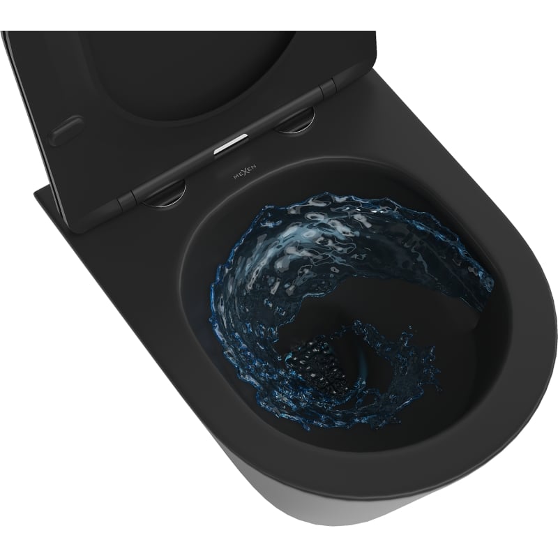 Mexen Rico miska wc Rimless Tornado, czarna mat - 3372XX85T