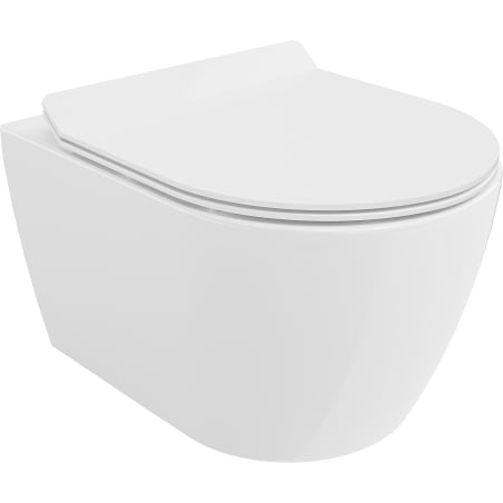 Mexen Carmen Rimless Tornado toilet bowl with slim soft-close seat, duroplast, white gloss - 30880100T