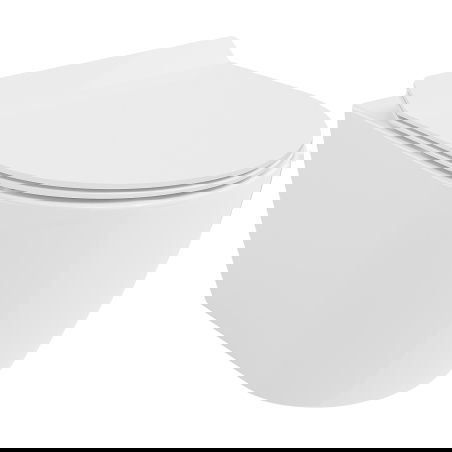 Mexen Carmen WC-Schoss Rimless Tornado mat engem Slow-Close Slim-Deckel, Duroplast, wäiss Glanz - 30880100T