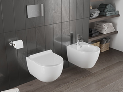 Mexen Carmen inodoro Rimless Tornado con asiento de cierre lento slim, duroplast, blanco brillante - 30880100T