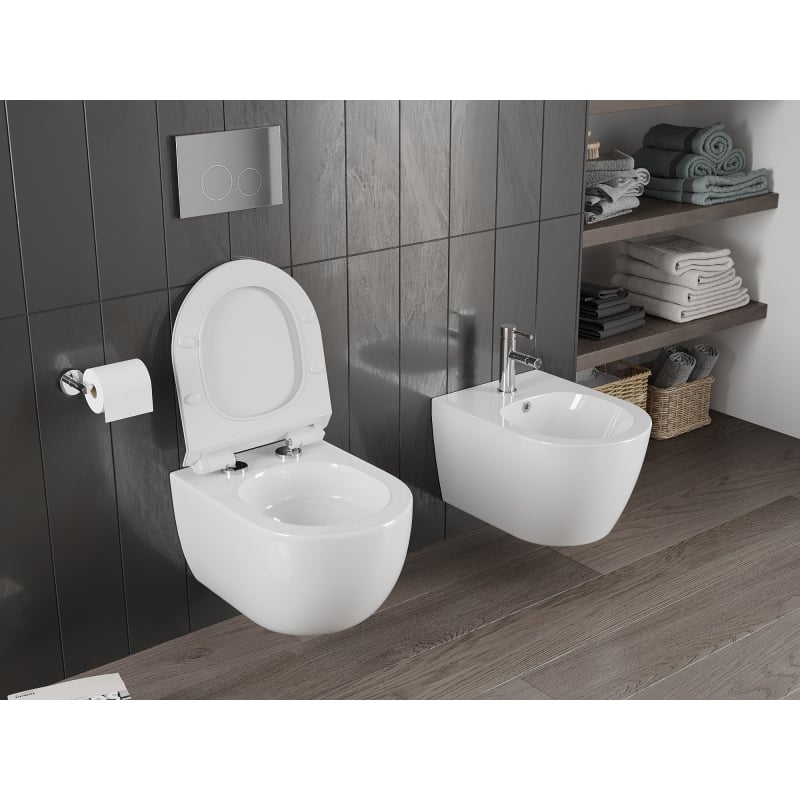 Mexen Carmen WC-skål Rimless Tornado med mjukstängande tunn sits, duroplast, vit glans - 30880100T