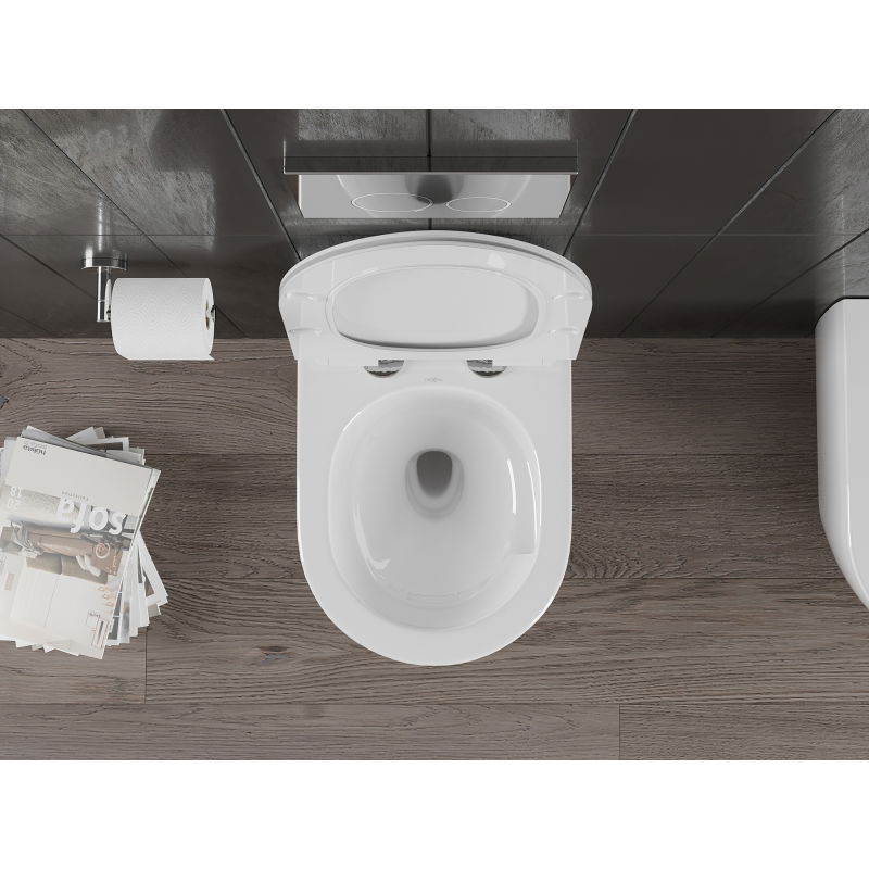 Mexen Carmen wc-misk Rimless Tornado met soft-close slanke zitting, duroplast, glanzend wit - 30880100T