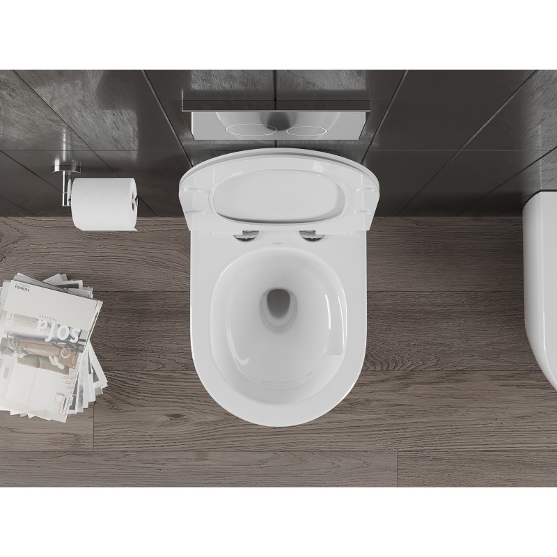 Mexen Carmen WC-pott Rimless Tornado aeglaselt sulguva õhukese istmega, duroplast, valge läikiv - 30880100T