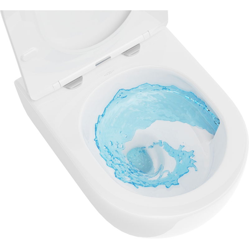 Mexen Carmen Rimless Tornado toilet bowl with slim soft-close seat, duroplast, white gloss - 30880100T