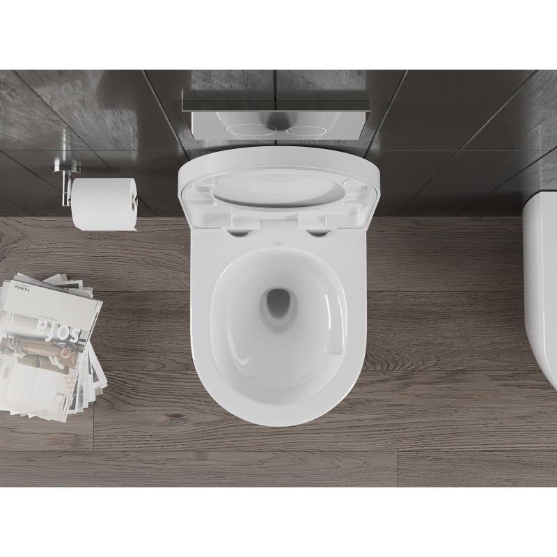 Mexen Carmen miska wc Rimless Tornado z deską wolnoopadającą twarda, duroplast, biała połysk - 30880200T