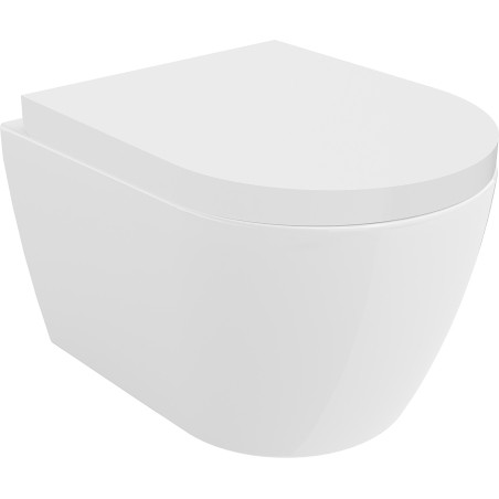 Mexen Carmen miska wc Rimless Tornado z deską wolnoopadającą twarda, duroplast, biała połysk - 30880200T