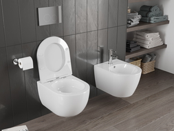 Mexen Carmen wc-kom Rimless Tornado met zacht sluitende, slanke zitting, duroplast, witte glans - 30880300T