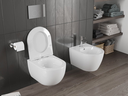 Mexen Carmen WC-Schüssel Rimless Tornado mit Slim-Absenkautomatik-Sitz, Duroplast, Weiß glänzend - 30880300T