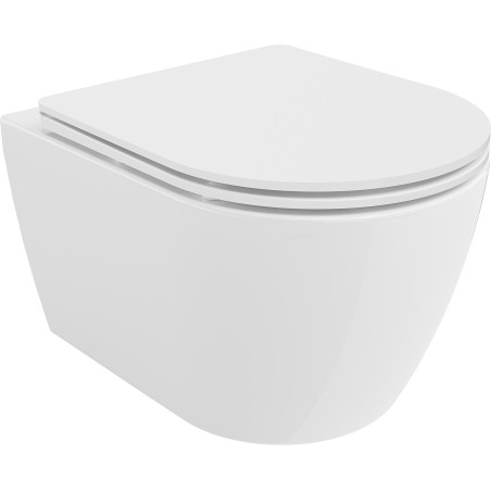 Mexen Carmen WC-pott Rimless Tornado aeglaselt sulguva õhukese, duroplastikust, valge läikiva kaanega - 30880300T