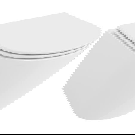 Mexen Carmen sanitário WC Rimless Tornado com tampa soft-close slim, duroplast, branco brilhante - 30880400T