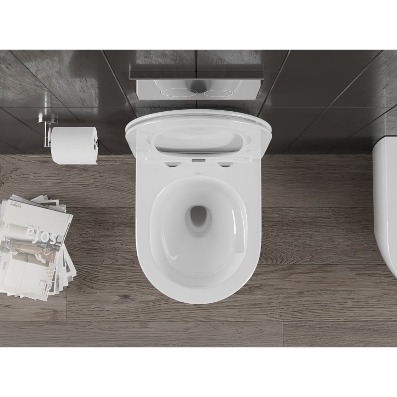 Mexen Carmen cuvette WC sans rebord Tornado avec abattant à descente lente slim, duroplast, blanc brillant - 30880400T