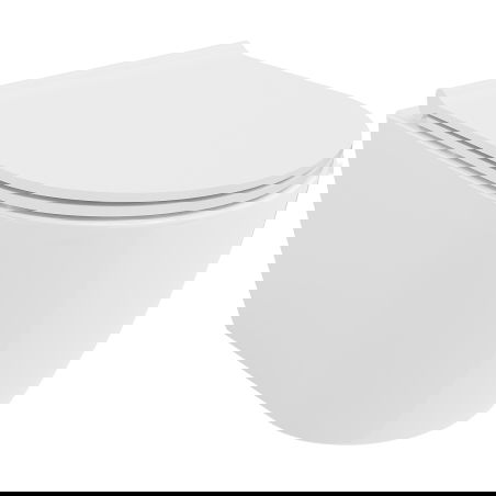 Mexen Carmen wc-istuin Rimless Tornado hitaasti sulkeutuvalla ohuella kannella, duroplast, kiiltävä valkoinen - 30880500T