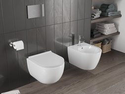 Mexen Carmen WC-Schüssel Rimless Tornado mit langsam schließendem Slim-Sitz, Duroplast, weiß glänzend - 30880500T