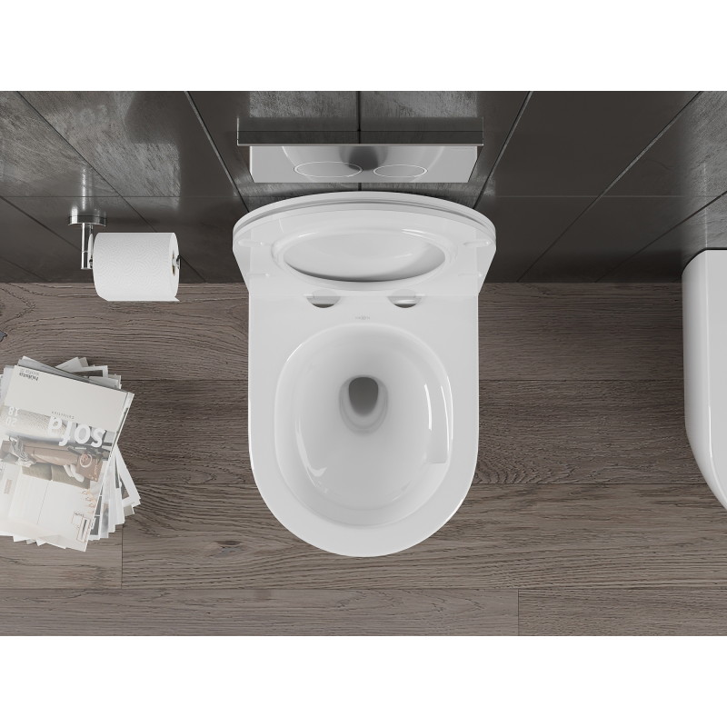 Mexen Carmen rimless Tornado WC pott aeglaselt sulguva slim duroplast kattega, valge läikiv - 30880500T