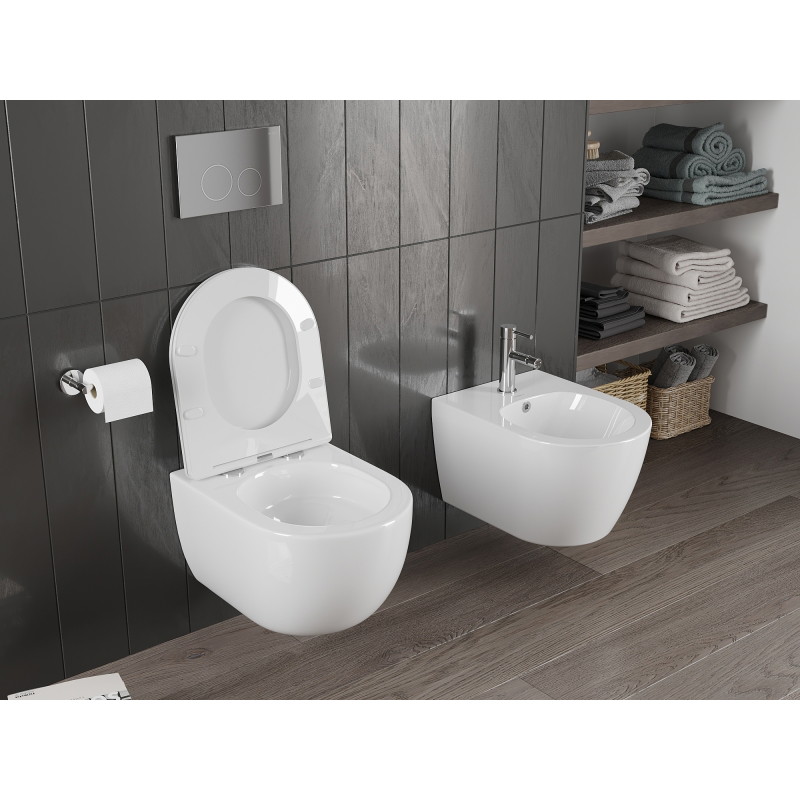 Mexen Carmen miska wc Rimless Tornado, biała połysk - 3388XX00T