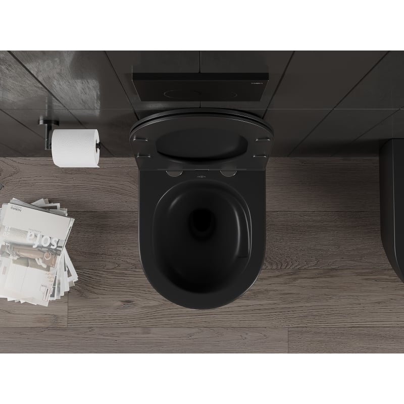 Mexen Carmen inodoro Rimless Tornado, negro mate - 3388XX85T