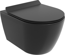 Mexen Carmen Rimless Tornado must matt wc-pott Slim duroplastist aeglaselt laskuva istmega - 30880185T