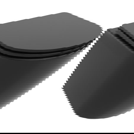 Mexen Carmen WC školjka Rimless Tornado s slim mehko zapirajočim sedežem, duroplast, mat črna - 30881085T