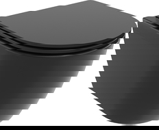 Mexen Carmen Rimless Tornado WC-Schossel mattschwaarz mat, mat Duroplast-Sëtzdeckel, schlank, a lues falendem - 30881085T