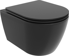 Mexen Carmen WC školjka Rimless Tornado s tankom daskom, duroplast, crna mat - 30881085T