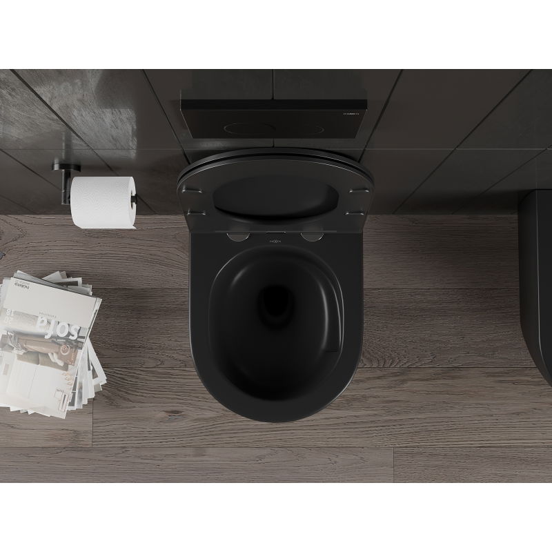 Mexen Carmen WC-pot Rimless Tornado met softclose slim zitting, duroplast, mat zwart - 30881085T