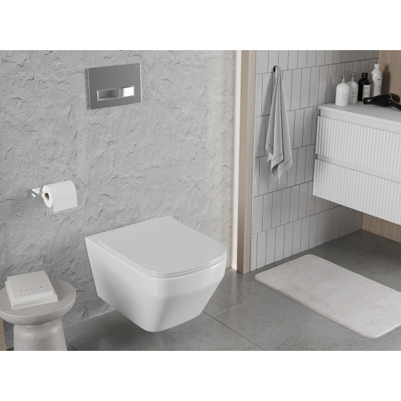 Mexen Riva miska wc Rimless Tornado, biała połysk - 3363XX00T