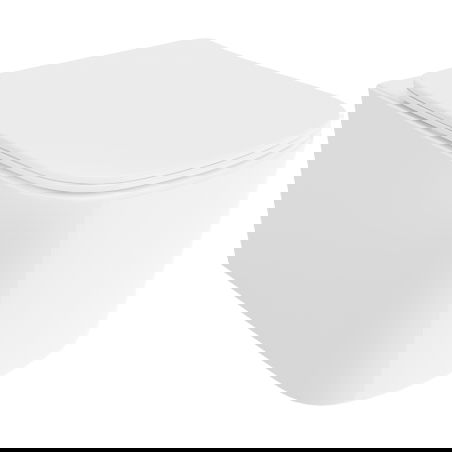 Mexen Vivo Rimless Tornado WC-istuin, jossa on slim-kansi, hidastuva, duroplast, kiiltävä valkoinen - 30610200T