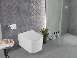 Mexen Vivo rimless Tornado toilet bowl with slim soft-close seat, duroplast, white gloss - 30610200T