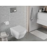 Mexen Riva WC-pott, Rimless Tornado koos aeglaselt sulguva slim duroplastist kaanega, läikiv valge - 30630200T