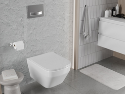 Mexen Riva inodoro WC sin borde Tornado con asiento de cierre suave slim, duroplast, blanco brillo - 30630200T