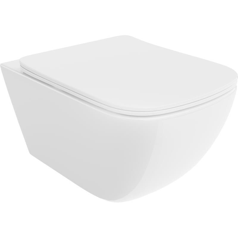 Mexen Timo WC školjka Rimless Tornado s daskom sporospuštajućom slim, duroplast, bijeli sjaj - 30650200T