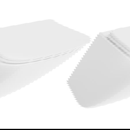 Mexen Timo wc-pot Rimless Tornado met slank, langzaam sluitend duroplast deksel, glanzend wit - 30650200T