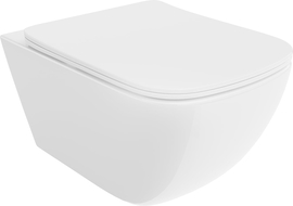 Mexen Timo wc-skål Rimless Tornado med långsamt stängande slim-sits, duroplast, vit glans - 30650200T