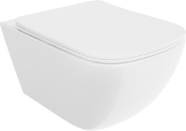 Mexen Timo WC školjka Rimless Tornado s daskom sporospuštajućom slim, duroplast, bijeli sjaj - 30650200T