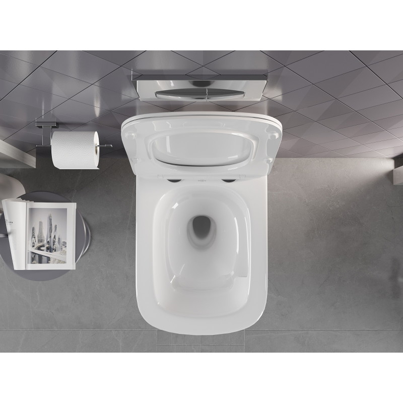 Mexen Timo miska wc Rimless Tornado z deską wolnoopadającą slim, duroplast, biała połysk - 30650200T