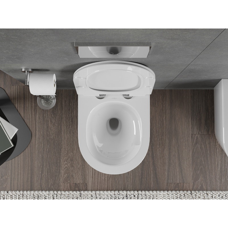 Mexen Rico miska wc Rimless Tornado z deską wolnoopadającą slim, duroplast, biała połysk - 30720100T