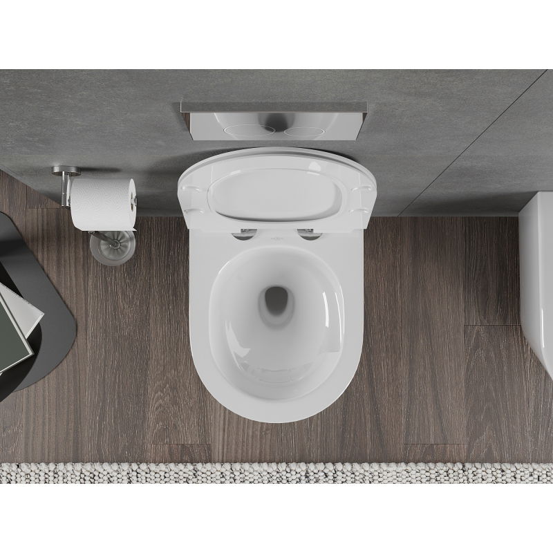 Mexen Rico Rimless Tornado WC-skål med softclose slim säte, duroplast, vit glans - 30720100T