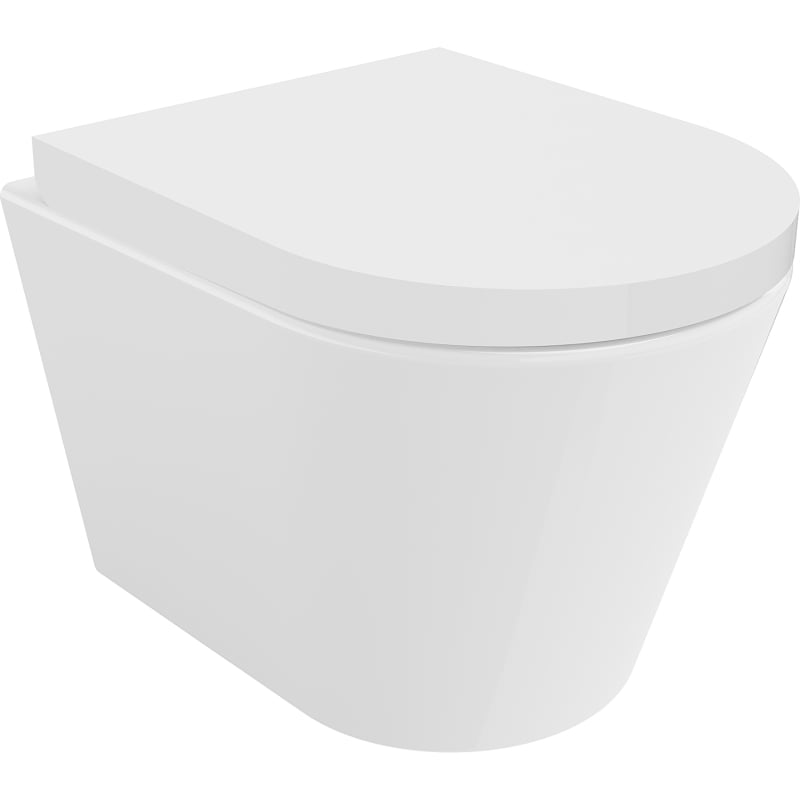 Mexen Rico miska wc Rimless Tornado z deską wolnoopadającą twarda, duroplast, biała połysk - 30720200T