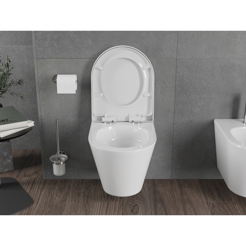 Mexen Rico WC školjka Rimless Tornado s daskom s mekim zatvaranjem tvrda, duroplast, bijeli sjaj - 30720200T