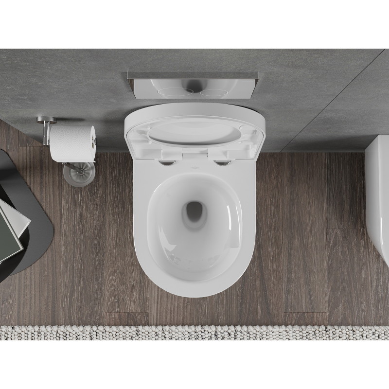 Mexen Rico miska wc Rimless Tornado z deską wolnoopadającą twarda, duroplast, biała połysk - 30720200T