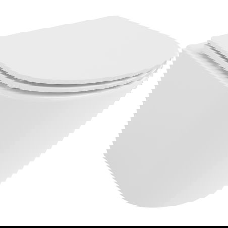 Mexen Rico inodoro con borde Tornado sin reborde con asiento de cierre suave slim, duroplast, blanco brillante - 30720300T