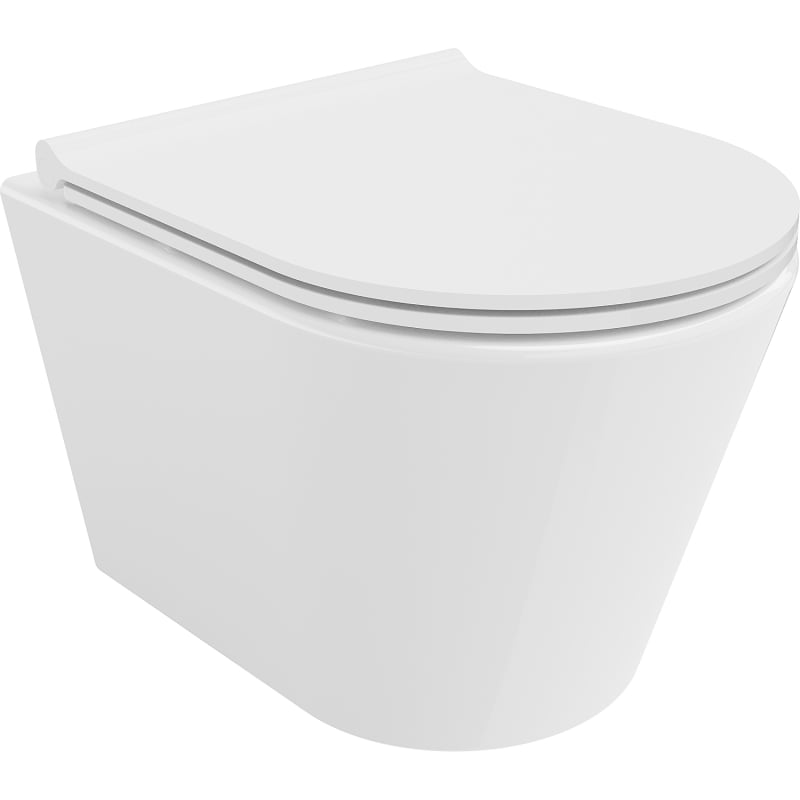 Mexen Rico WC-Schüssel Rimless Tornado mit langsam schließendem Slim-Sitz, Duroplast, weiß glänzend - 30720500T