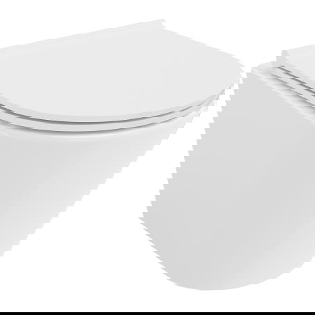Mexen Rico WC-pot Rimless Tornado met zacht sluitende slanke zitting, duroplast, glanzend wit - 30720500T