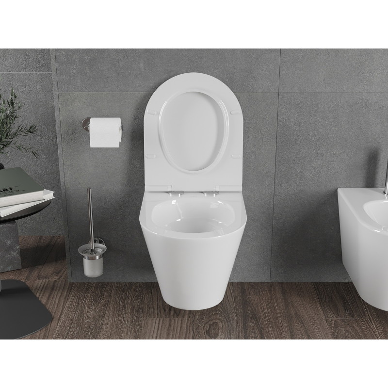 Mexen Rico WC školjka Rimless Tornado s mekanim spuštanjem, duroplast, bijeli sjaj - 30720500T